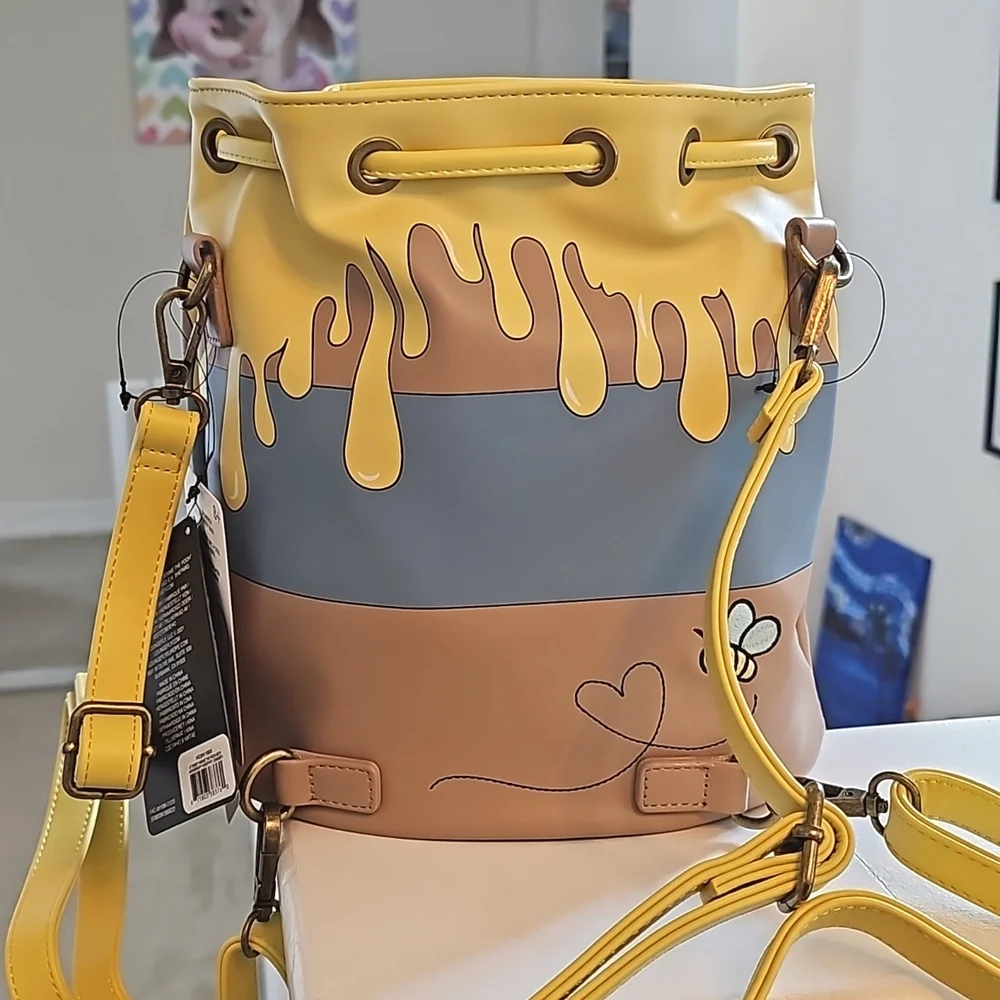 NWT Loungefly Winnie the Pooh 95th Anniversary Bucket Bag/New matching Wallet